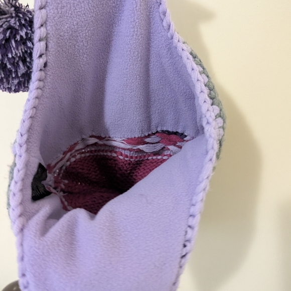 Cozy Knit Snowflake Hat - Pink and Purple - Picture 5 of 6